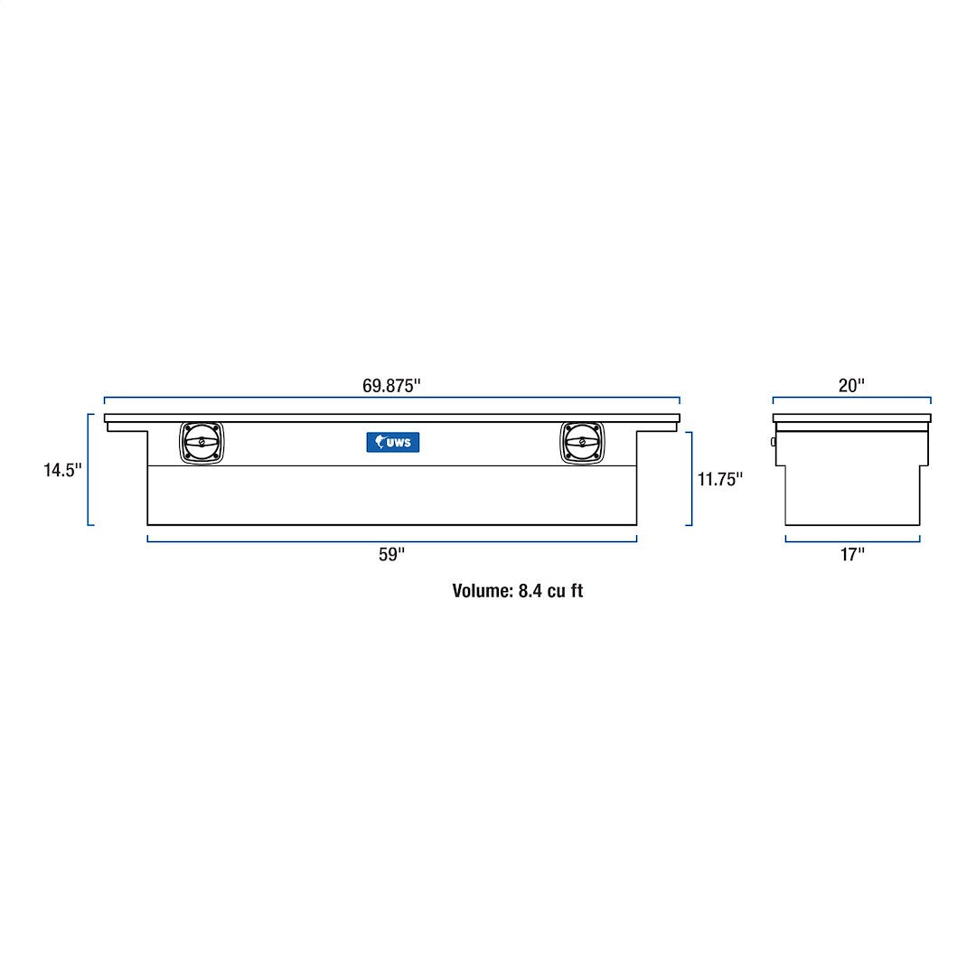 Product of UWS SL-69-LP-MB Secure Lock Low Profile Toolbox 