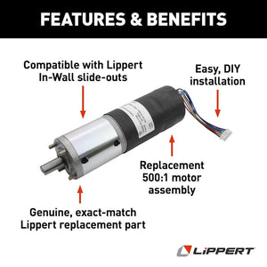Product of Lippert Components 287298 Lippert In-Wall Slide Out System Slide Out Motor 