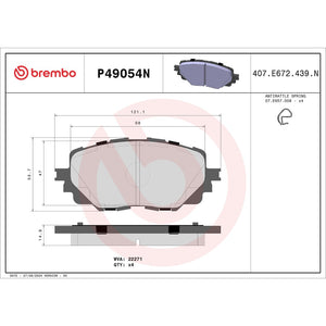 Brembo P49054n Brake Pad||p49054n_Drw.Jpg||87||brmp49054n||1753304