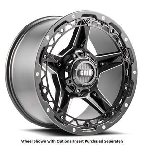 Product of Grid Wheels 17x9 Black With Natural Accents Wheel - 6x5.50 Bolt Pattern 