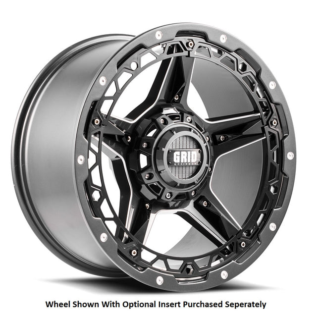 Product of Grid Wheels 17x9 Black With Natural Accents Wheel - 6x5.50 Bolt Pattern 