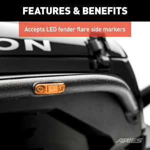 Product of Aries 1500201 Non-Exposed Fasteners Black Fender Flare - Set Of 2 