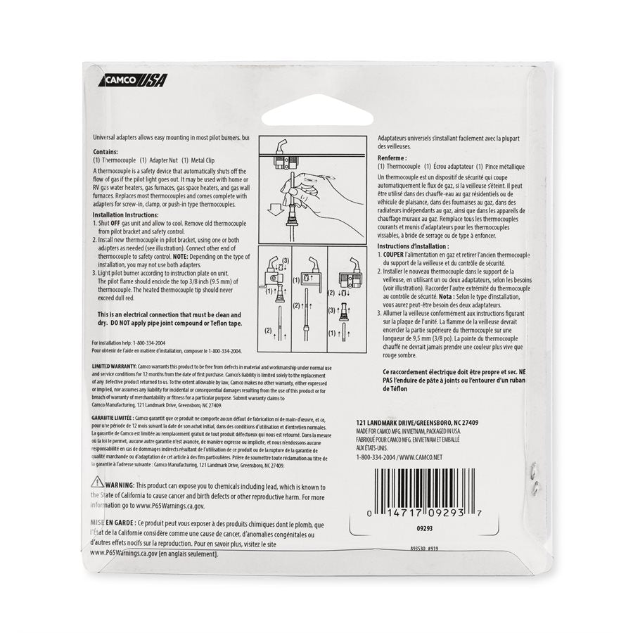 Camco 09293 Thermocouple||09293_7.Jpg||92||c1w09293||1223037