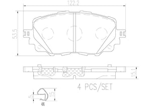 Product of Brembo P49054N Brake Pad - Set Of 4 