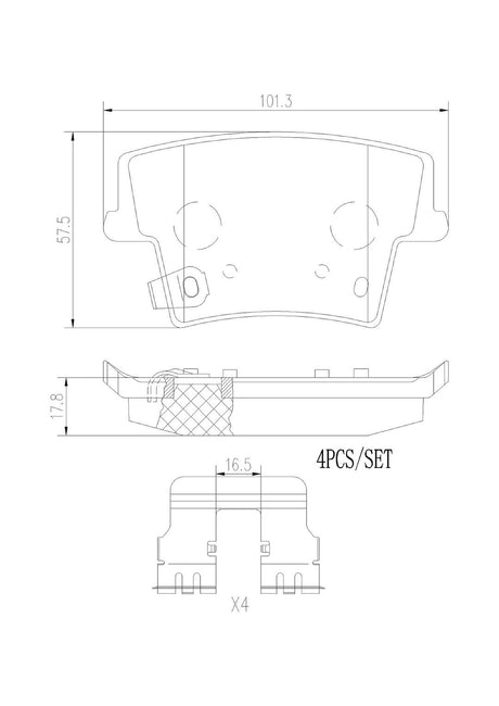 Product of Brembo P11040N Brake Pad - Set Of 4 