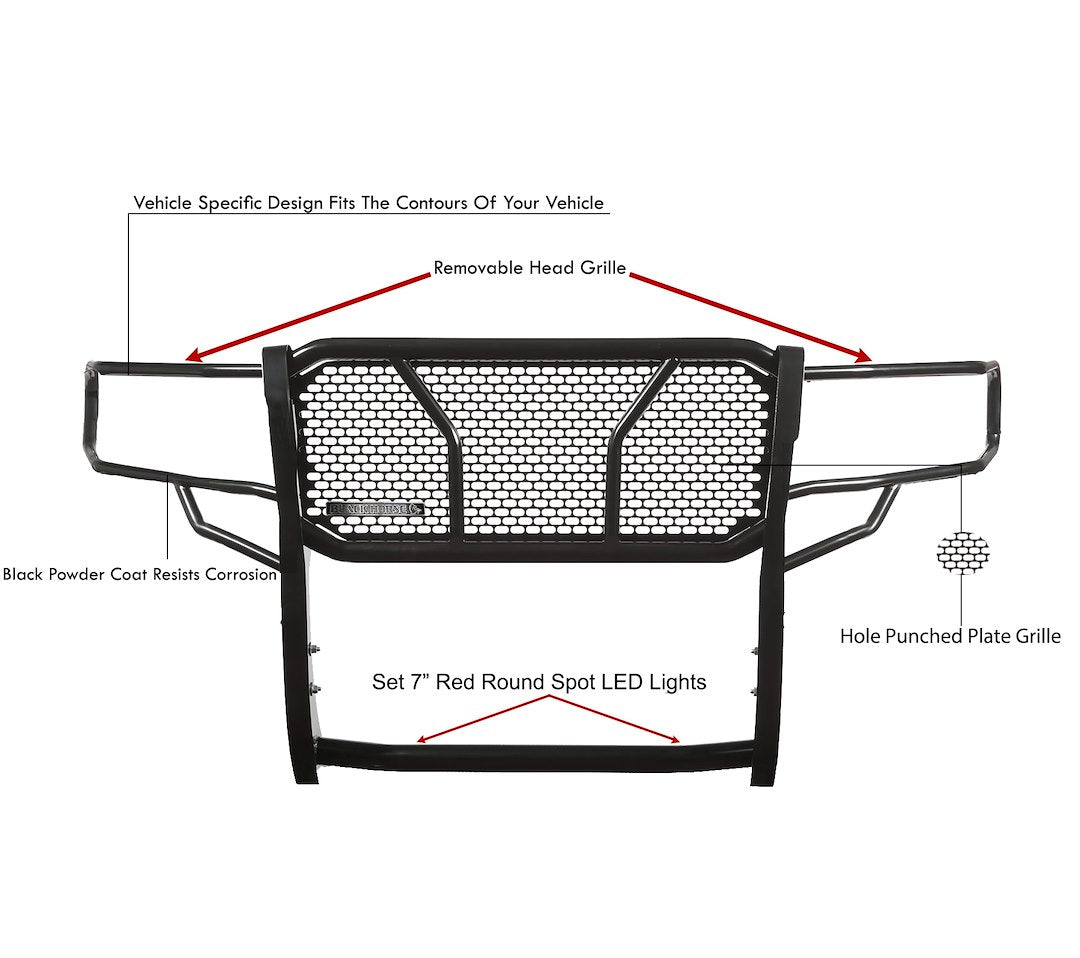 Product of Black Horse Offroad RU-TOTU07-B-PLR Grille Guard  