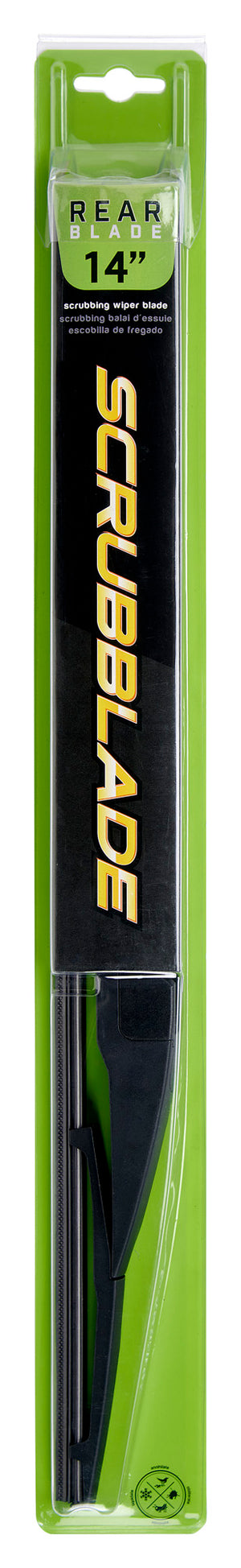 Scrubblade Sr0014 Windshield Wiper Blade||rearblade-Pkg-14in-Front.Jpg||88||scrsr0014||1523125