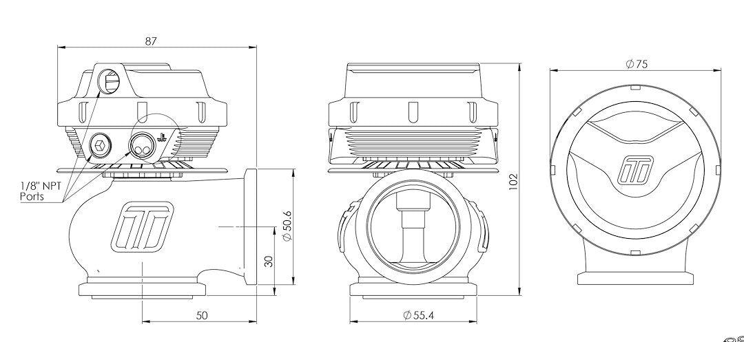 Turbo Smart Ts-0552-1002 Turbocharger Wastegate||ts-0552-1002_2.Jpg||87||trbts05521002||1672714