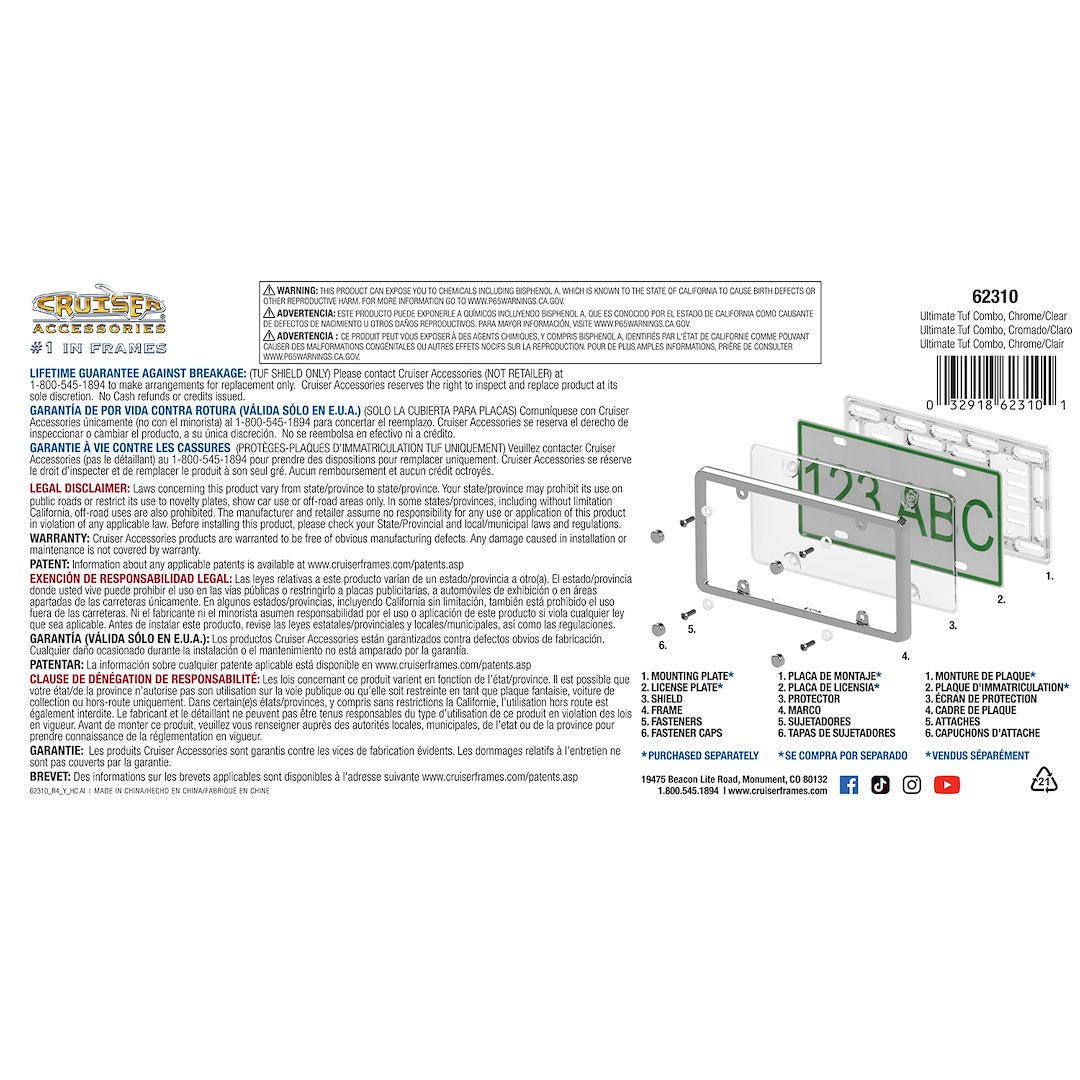 Product of Cruiser 62310 License Plate Frame
