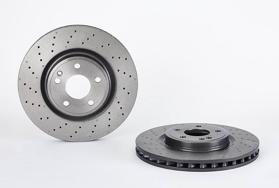 Product of Brembo 09B80751C02 Vented Cross Drilled 1 Piece Brake Rotor 