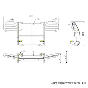Product of Black Horse Offroad 17EH26MA-PLFR Grille Guard  