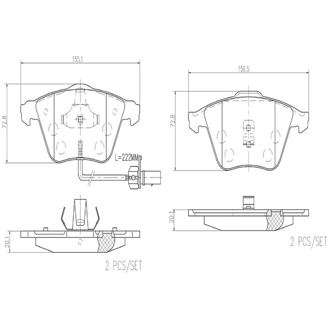 Product of Brembo P85056N Brake Pad - Set Of 4 