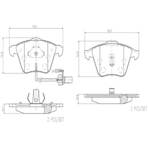 Product of Brembo P85056N Brake Pad - Set Of 4 