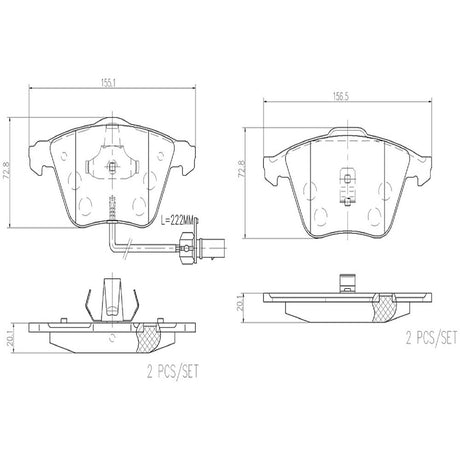 Product of Brembo P85056N Brake Pad - Set Of 4 