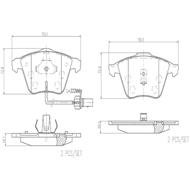 Product of Brembo P85056N Brake Pad - Set Of 4 