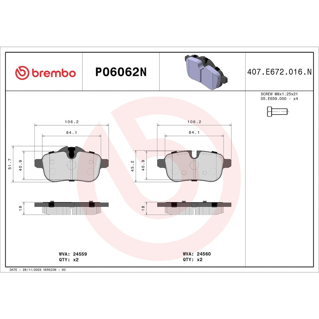 Brembo P06062n Brake Pad||p06062n_Drw.Jpg||89||brmp06062n||1752379