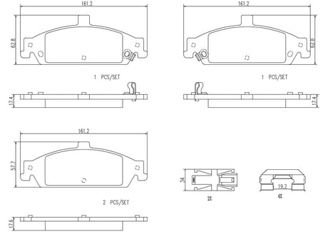 Product of Brembo P10023N Brake Pad - Set Of 4 