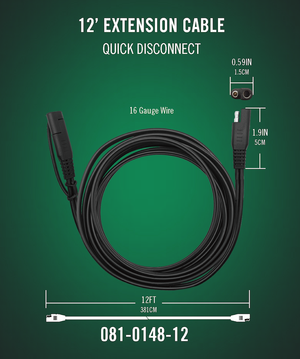 Battery Tender 081-0148-12 Battery Charger Cable Extension||081-0148-12 12 Extension Cable Item Drawing 20241018.Png||87||b72081014812||1682830