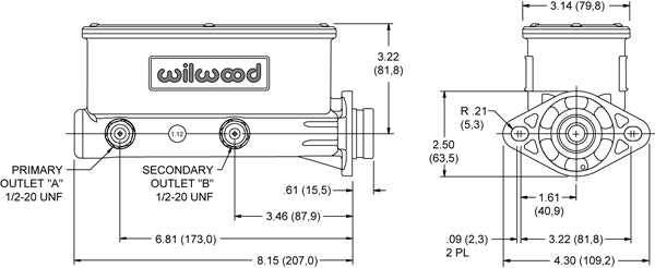 Wilwood Brakes 260-8555-P Brake Master Cylinder||||86||w642608555p||1925075