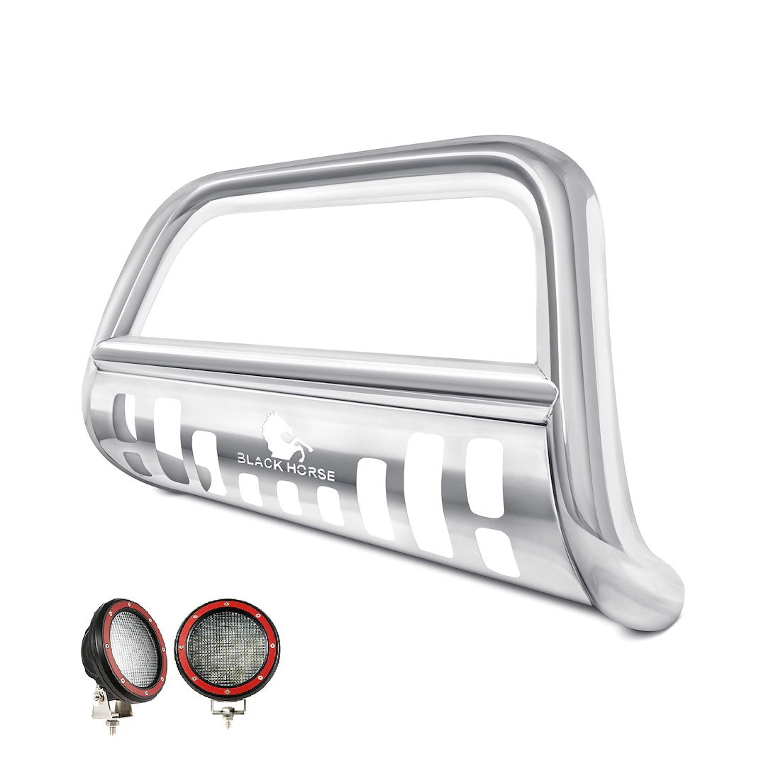 Product of Black Horse Offroad BBFOTR-SP-PLFR Bull Bar  with skid plate 