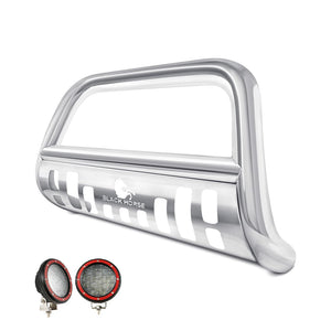 Product of Black Horse Offroad BBFOTR-SP-PLFR Bull Bar  with skid plate 