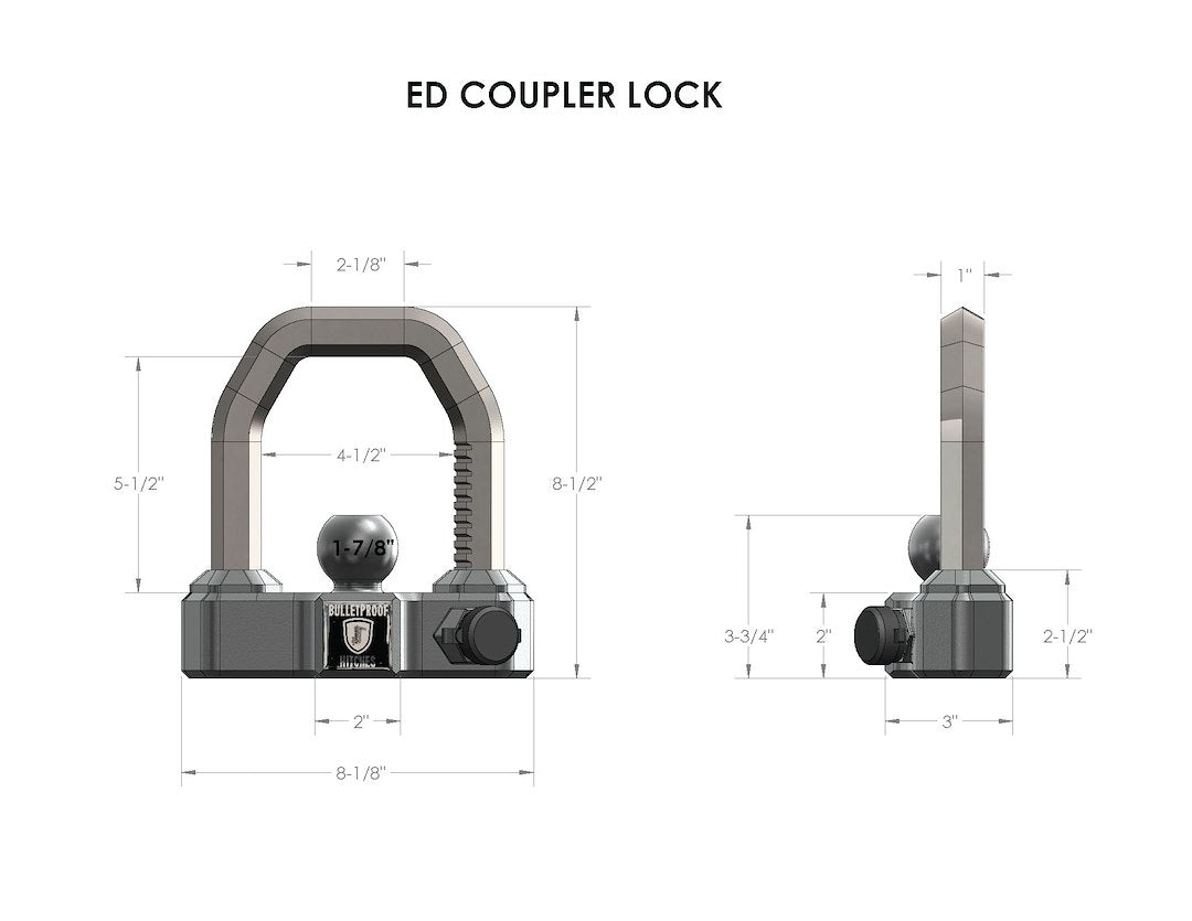 Product of Bulletproof Hitches Edcoupler Trailer Coupler Lock