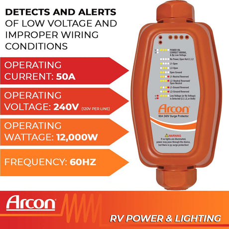 Product of Arcon 19666 240 Volt 50 Amp Surge Protector 