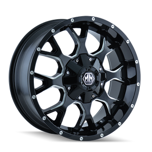 Product of Mayhem Wheels 17x9 Black With Natural Accents Wheel - 6x5.31 Bolt Pattern 