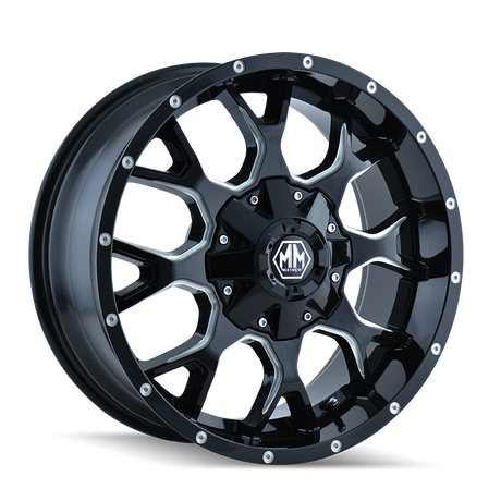 Product of Mayhem Wheels 17x9 Black With Natural Accents Wheel - 6x5.31 Bolt Pattern 