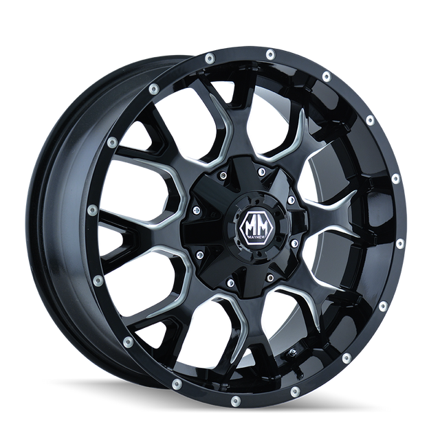 Product of Mayhem Wheels 17x9 Black With Natural Accents Wheel - 6x5.31 Bolt Pattern 