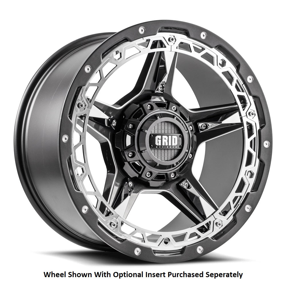 Product of Grid Wheels 17x9 Black With Natural Accents Wheel - 5x4.50 Bolt Pattern 