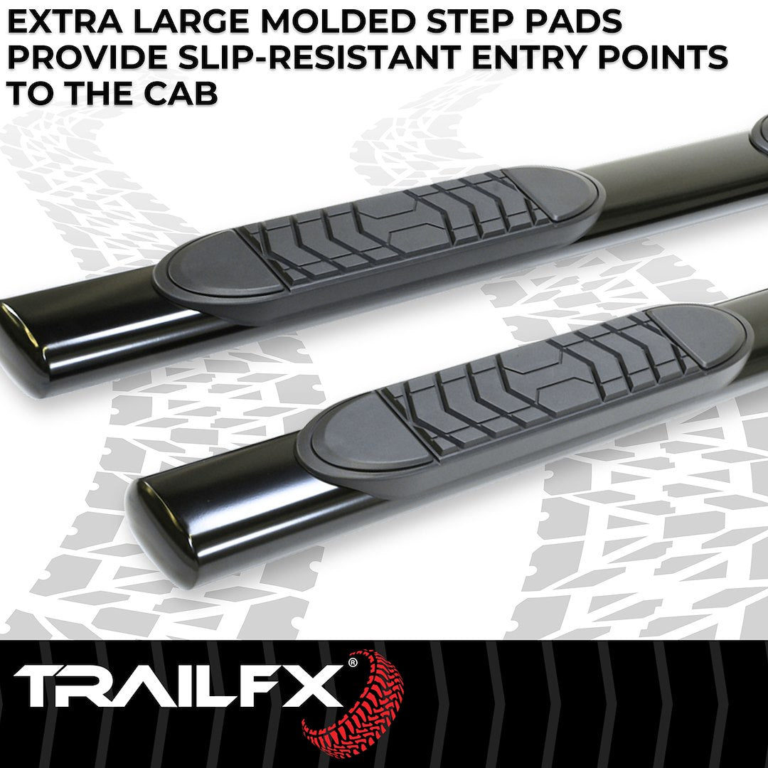 Product of TrailFX A7003B TFX 5" Oval Straight Side Bars Nerf Bar With Surface Steps 
