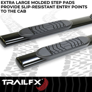 Product of TrailFX A7003B TFX 5" Oval Straight Side Bars Nerf Bar With Surface Steps 