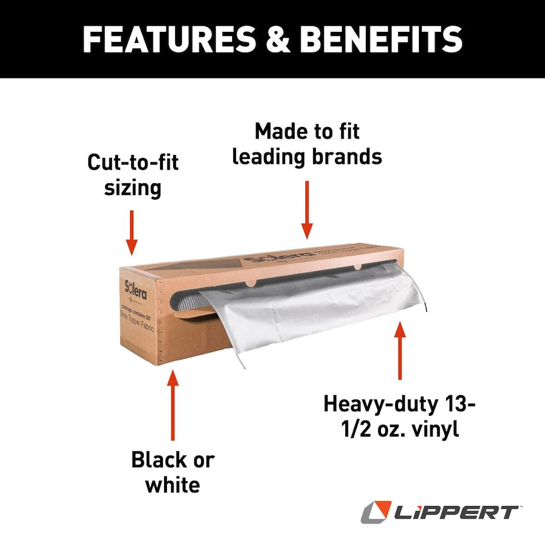 Product of Lippert Components 432252 White/ Off-White RV Patio Anti-Scuff/ Anti-Mildew Fabric Awning Fabric 