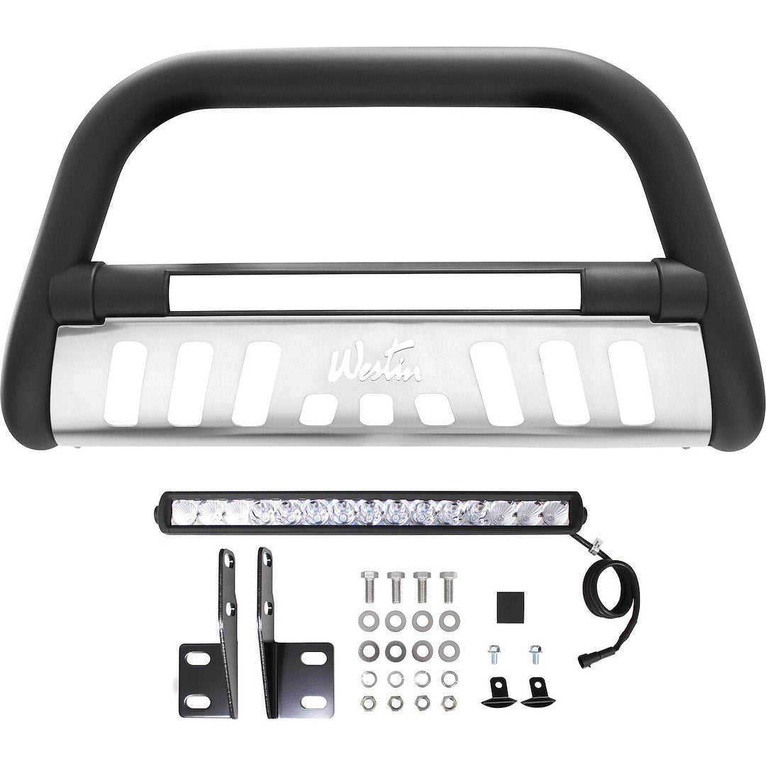 Product of Westin Automotive 32-2255L Bull Bar Black Textured Powder Coated 3 Inch Yes with skid plate 