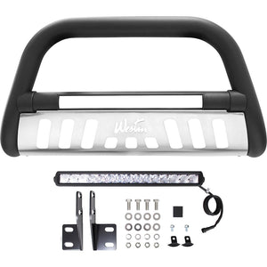 Product of Westin Automotive 32-2255L Bull Bar Black Textured Powder Coated 3 Inch Yes with skid plate 