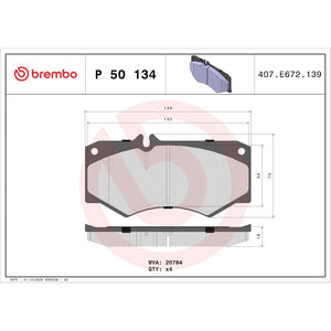 Brembo P50134 Brake Pad||p50134_Drw.Jpg||87||brmp50134||1753674
