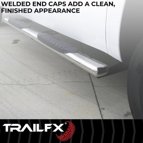 Product of TrailFX A1529S TFX 4" Oval Tube Side Steps Nerf Bar With Surface Steps 