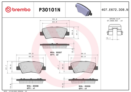 Brembo P30101n Brake Pad||p30101n_1.Png||86||brmp30101n||2104595