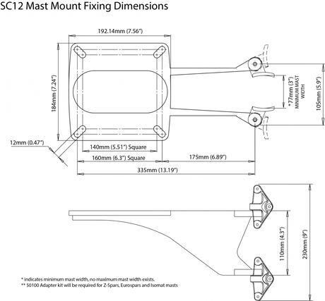 Scanstrut Sc12 Radar Antenna Mount||sc12_1.Png||86||scasc12||1163323