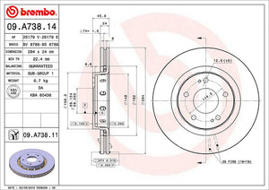 Product of Brembo 09A73811C02 Vented 1 Piece Brake Rotor 