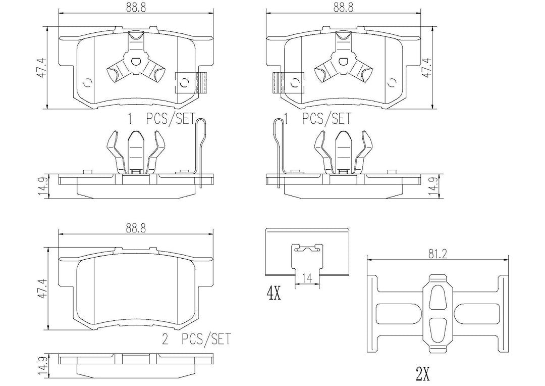 Product of Brembo P28051N Brake Pad - Set Of 4 