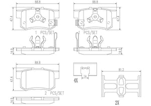 Product of Brembo P28051N Brake Pad - Set Of 4 