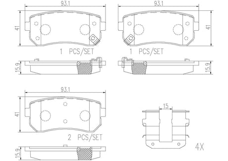 Product of Brembo P30051N Brake Pad - Set Of 4 