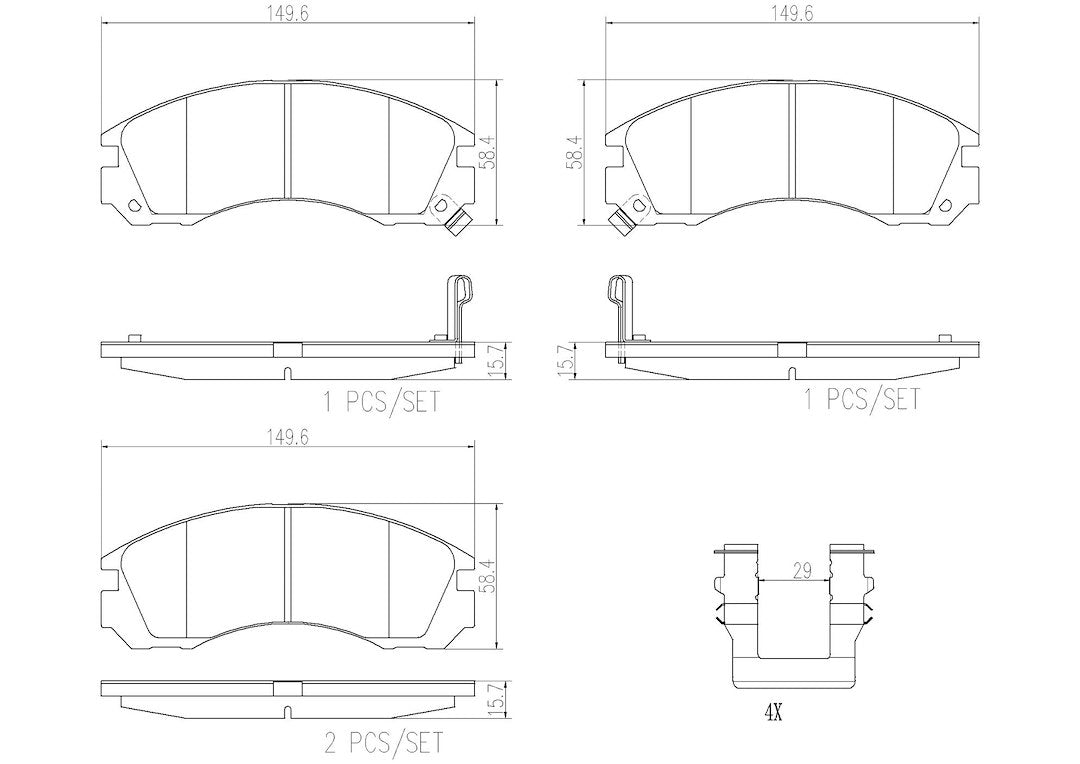 Product of Brembo P54017N Brake Pad - Set Of 4 