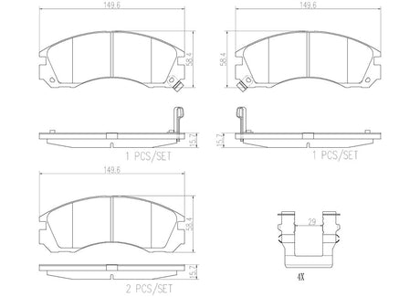 Product of Brembo P54017N Brake Pad - Set Of 4 