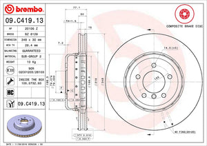Product of Brembo 09C41913C02 Vented 1 Piece Brake Rotor 