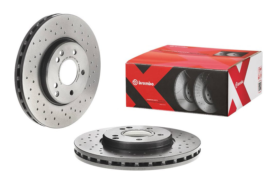 Product of Brembo 0983042XC02 Xtra Vented Cross Drilled 1 Piece Brake Rotor 