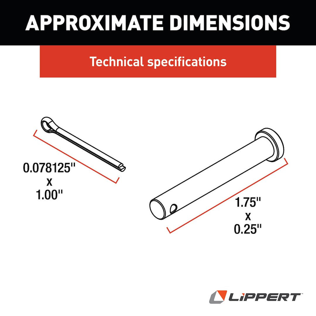 Lippert Components 379178 Entry Step Linkage Arm Clevis Pin||379178_1.Jpg||86||m6v379178||1062374
