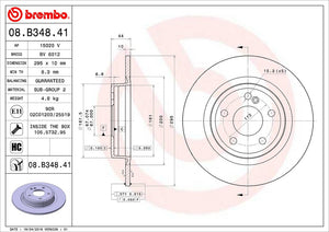 Product of Brembo 08B34841C02 Solid 1 Piece Brake Rotor 
